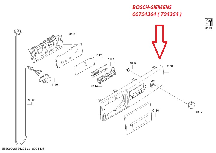 Панель управления Стиральной Машины BOSCH-SIEMENS 00794364
